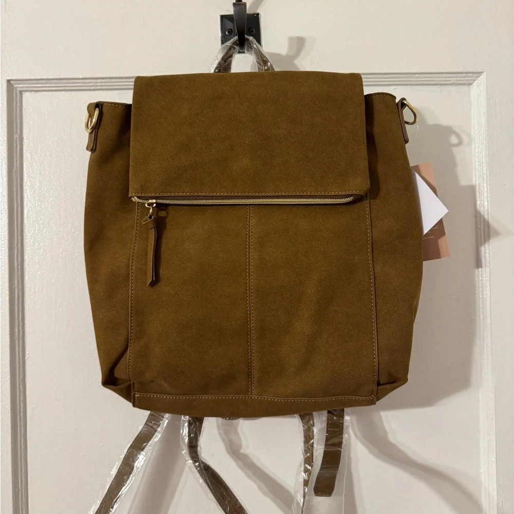 JustFab Convertible Backpack/ Crossbody Tan Bag